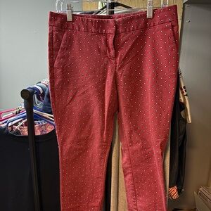 Express Red Polka Dot Skinny Jeans